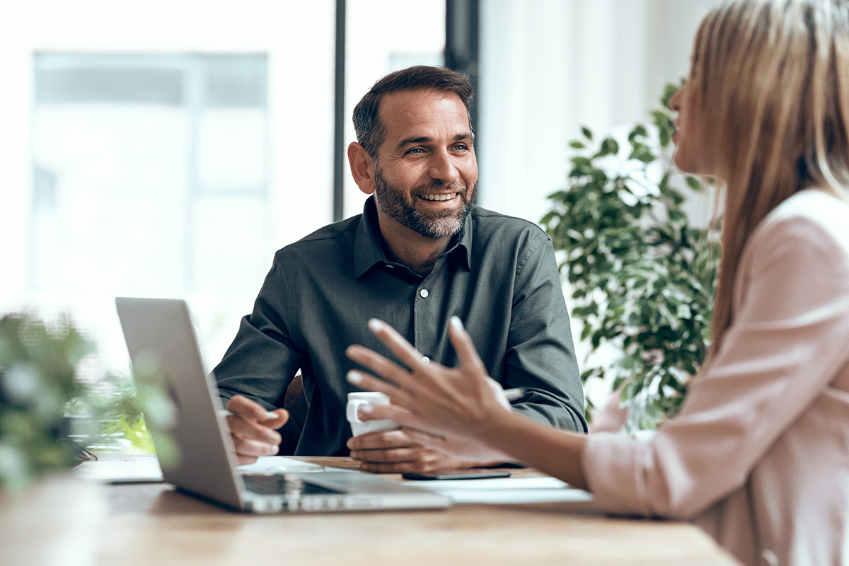 An individual attending an executive development session.